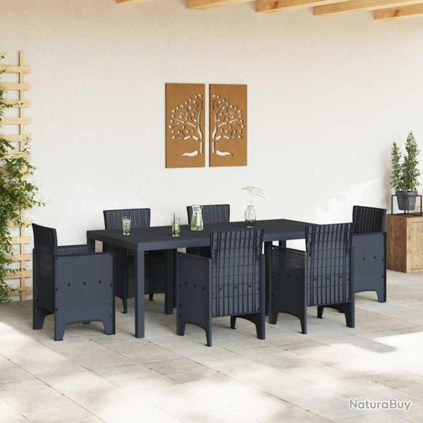 Table de jardin Anthracite 200x100x73 cm Poly Rattan