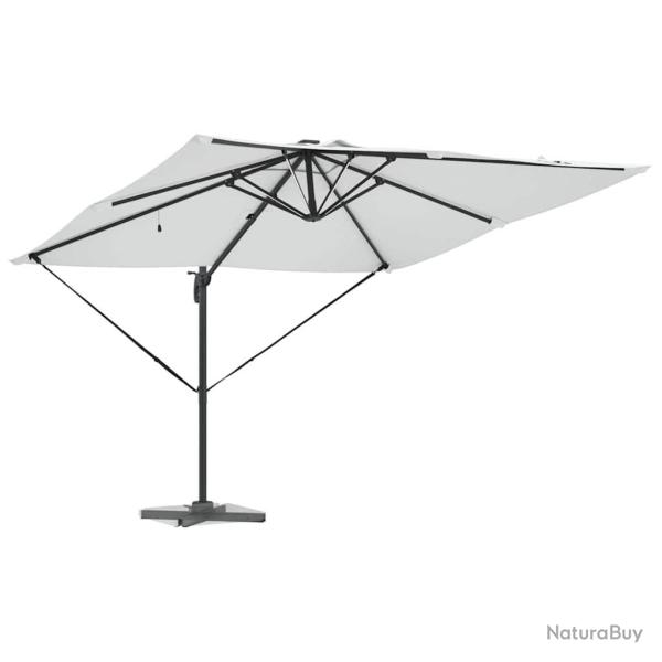 Parasol dport Roma avec des LEDs solaires - Sable - 286 x 285 x 270 cm - Aluminium