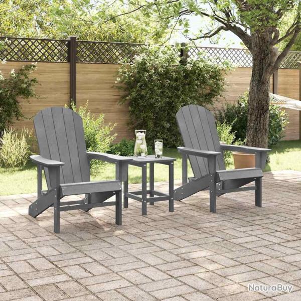 Chaises Adirondack 2 pcs Gris clair 74x82x90 cm HDPE