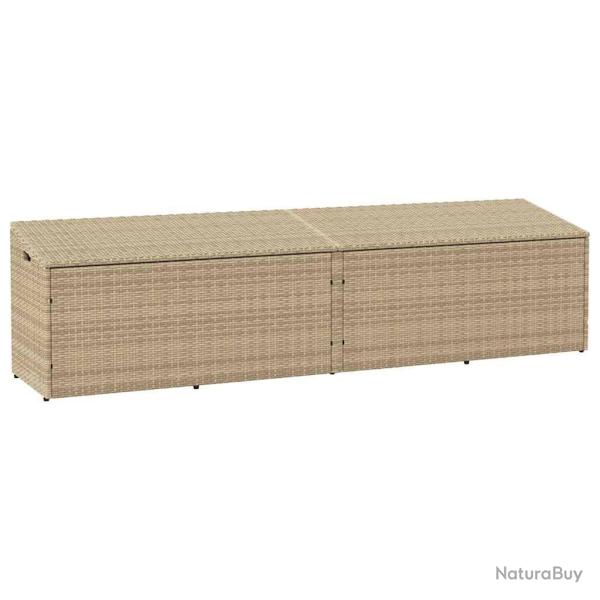 Bote de rangement de jardin beige 220x50x58 cm rsine tresse