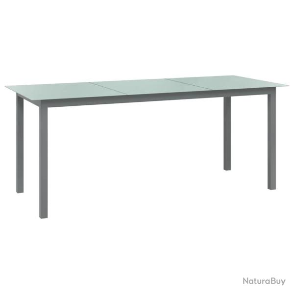 Table de jardin Gris clair 190x90x74 cm Aluminium et verre