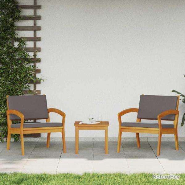 Chaises de jardin 2 pcs 59,5x70,5x72,5 cm en bois massif d'acacia