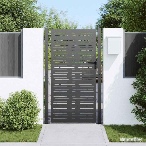 Porte de Jardin Noir 105 x 200 cm Acier peint par poudre