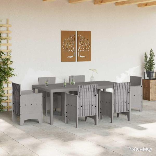 Table de jardin Gris clair 200x100x73 cm Poly Rattan