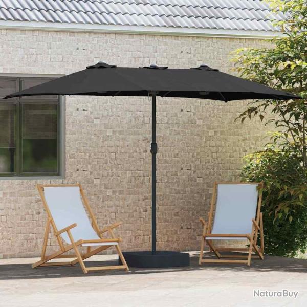 Parasol de jardin Noir 385 x 209 x 244 cm tissu