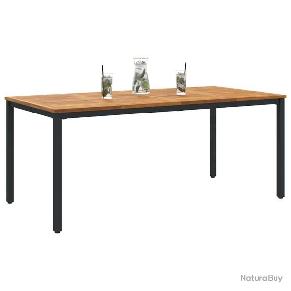 Table de jardin 180 x 90 x 75 cm en bois d'acacia solide et m�tal
