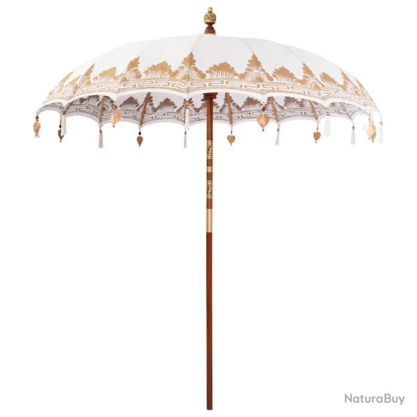 Parasol Autre Crme x 250 cm Coton et bois massif