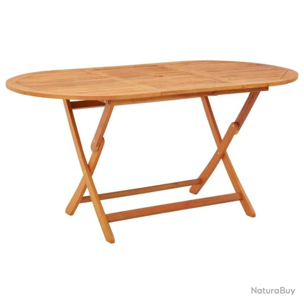 Table pliable de jardin 160x85x75 cm Bois d'eucalyptus massif