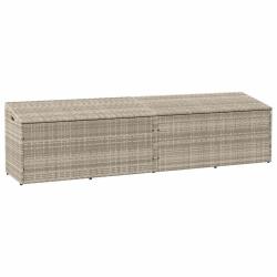 Bo&icirc;te de rangement de jardin gris clair 220x50x58 cm rotin