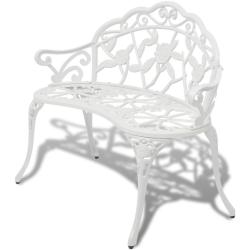 Banc de jardin 100 cm Aluminium coul&eacute; Blanc