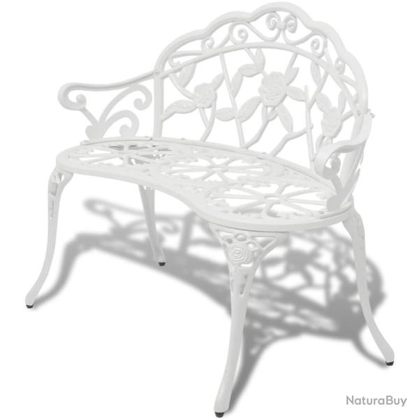 Banc de jardin 100 cm Aluminium coul� Blanc