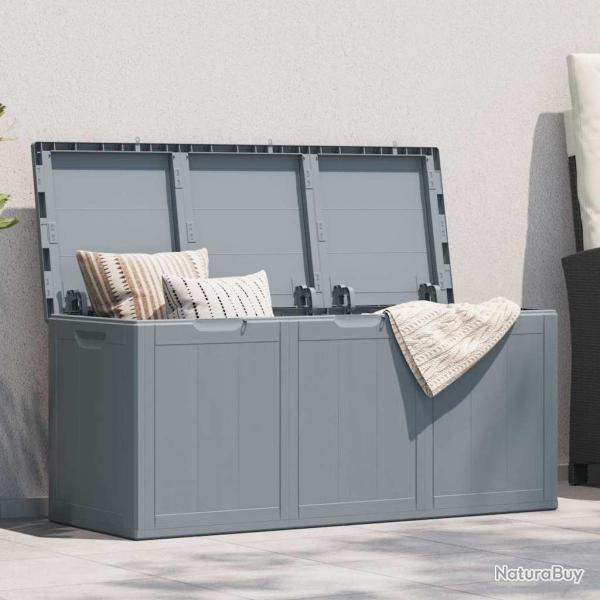 Bo�te de rangement de jardin 270 L Gris PP aspect bois