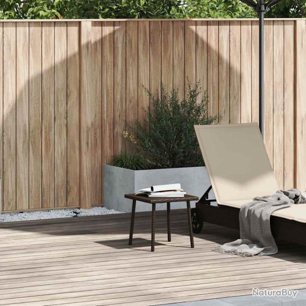 Table basse de jardin rectangulaire marron 40x40x37 cm rotin