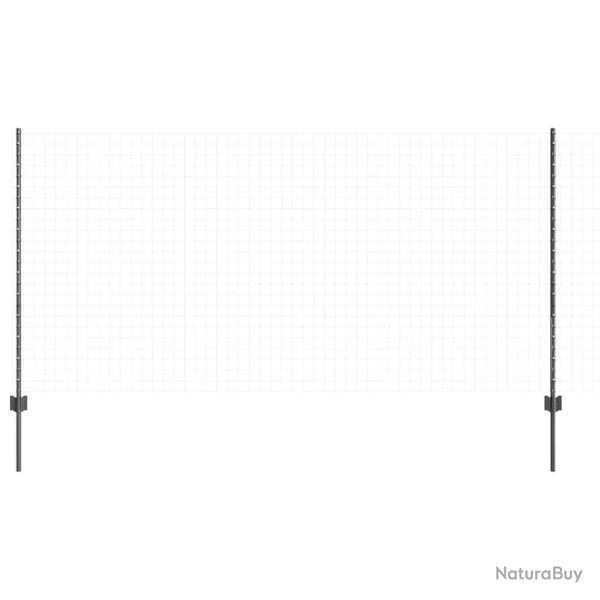 Poteaux de cl�ture 10 pcs en U gris 120 cm en acier