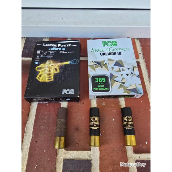Lot 12 cartouches calibre 10 ( plomb et cuivre)