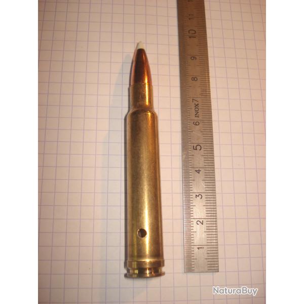 une cartouche de 340 weatherby magnum de marque norma, neutralis�e pour collection