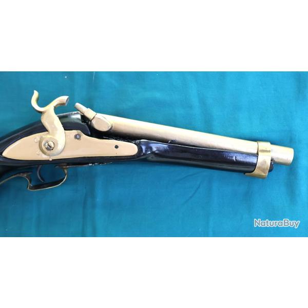 Pistolet  percussion (exe  silex) 18-19.m
