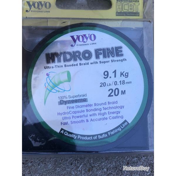 FIL DE PECHE TEXTILE TRESSE VERT 0,18/9,1 Kg