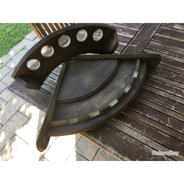 porte fusil d angle , 5 places , bois