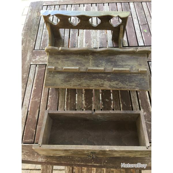 ratelier vertical a tiroir , 4 places , bois