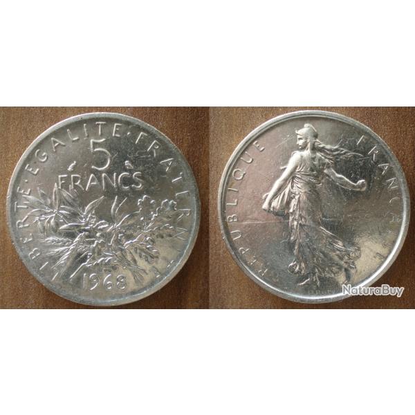 France 5 Francs 1968 Semeuse Piece Argent Frcs Frs Frc