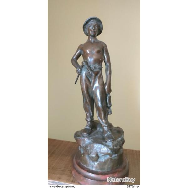 LE MINEUR, R�GULE FA�ON BRONZE DE RUCHOT