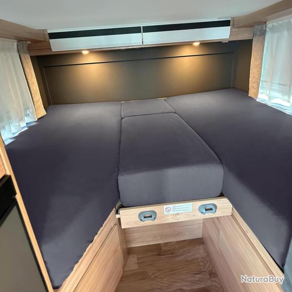 Drap Housse Campeur/Camping Car pour Lit 4 pi�ces- Caravane Matelas 100% Coton