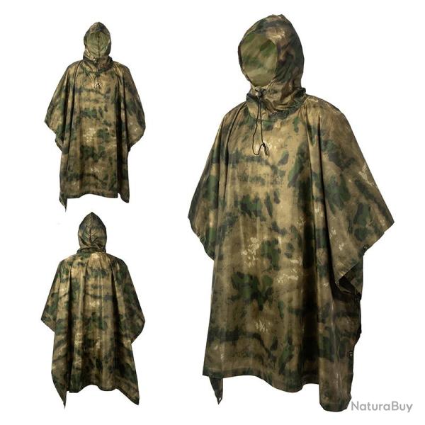 Poncho militaire 3-en-1 - camouflage a-tacs - LIVRAISON GRATUITE