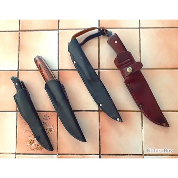 Lots de quatre couteaux fantaisie et de chasse