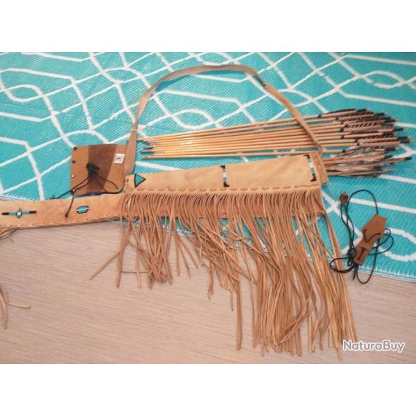 Carquois indien + arc longbow