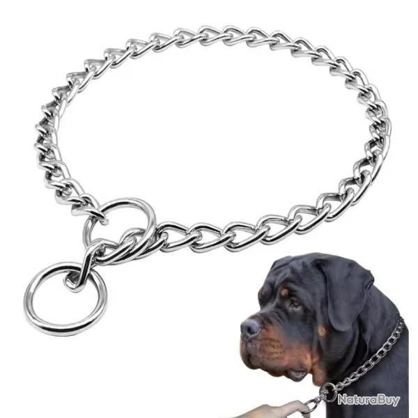 Collier de Dressage pour Chien Cha�ne M�tal R�glable 55 cm Solide & Durable