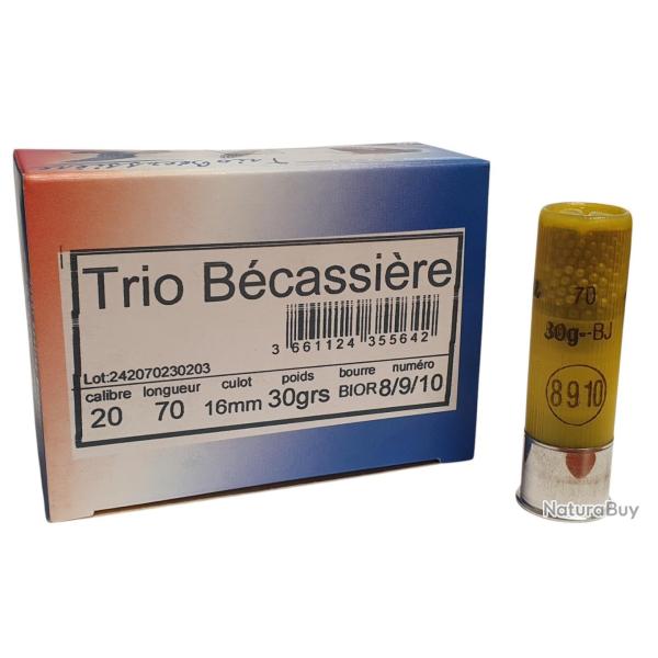 BOITE DE 10 CARTOUCHES JOCKER TRIO BECASSIERE 30G CAL.20/70 PLOMBS 8-9-10