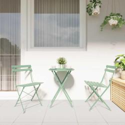 Chaises de jardin pliantes 2 pcs menthe claire en acier