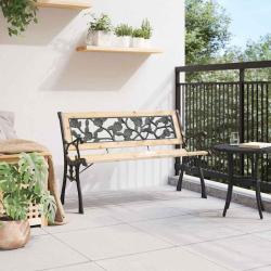 Banc de jardin avec coussin Marron 116 x 54 x 73 cm bois