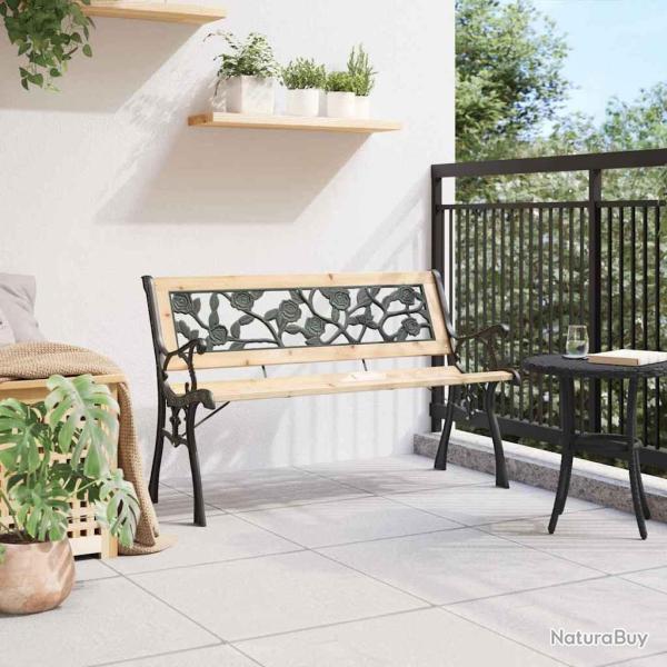 Banc de jardin avec dossier � motif de roses 116 cm en bois