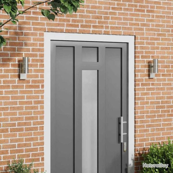 Appliques Murales Ext�rieures 2 pcs Argent Acier Inoxydable IP44