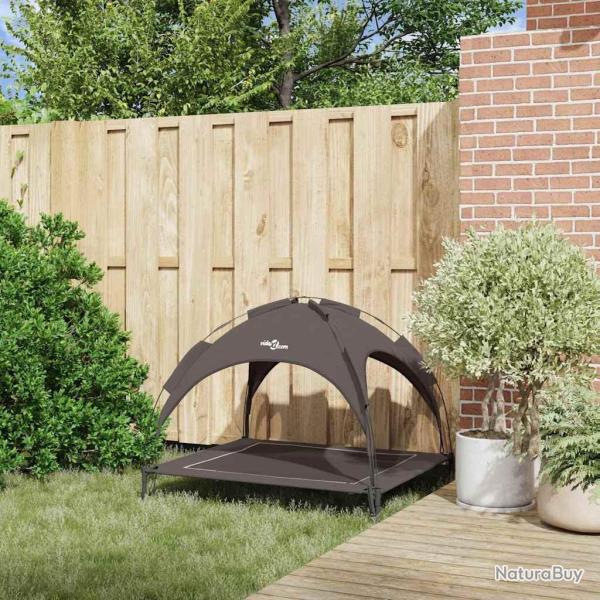 Lit pour chien surlev avec toit amovible Marron XL Acier
