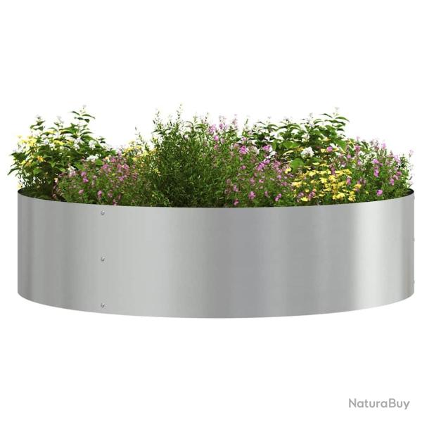 Planteur en m�tal gris Galvanis� M�tal Grand Planteur gris Rond