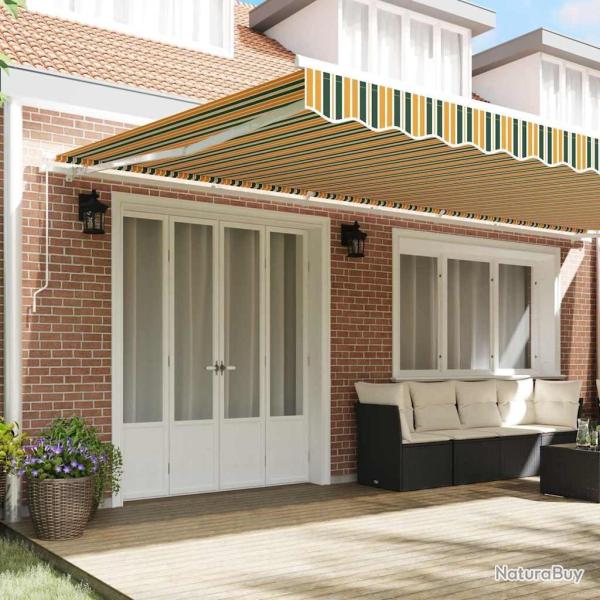 Tissu de remplacement de store pour cadre de 6x3 m vert et jaune