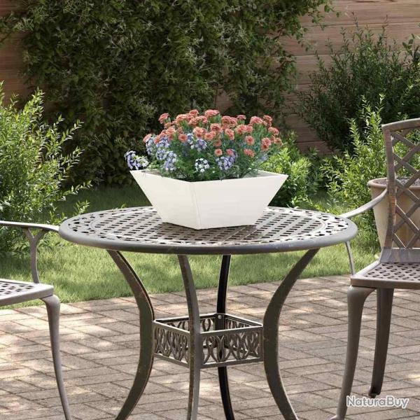 Jardini�res bowl , 5 pi�ces blanches, 35x35x15 cm en acier.