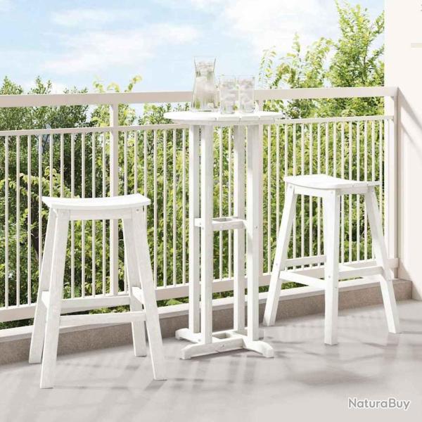 Ensemble de bar de jardin 3 pi�ces blanche HDPE vidaXL