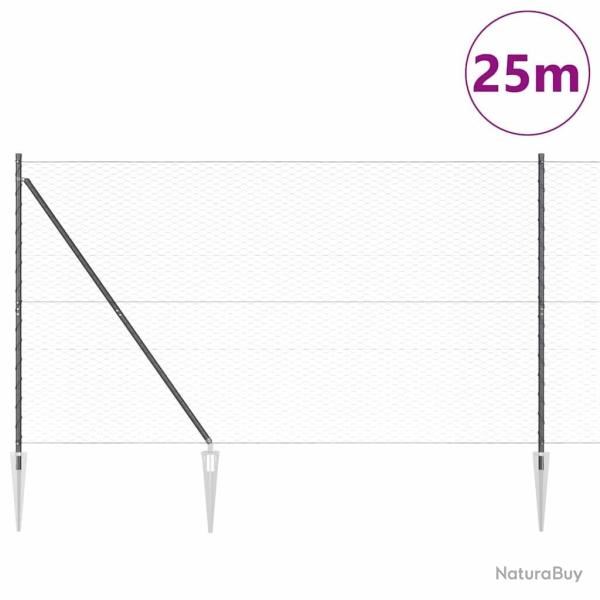 Kit de Cl�ture Ensemble de 2 Gris Acier 25 x 1,5 m Pliable