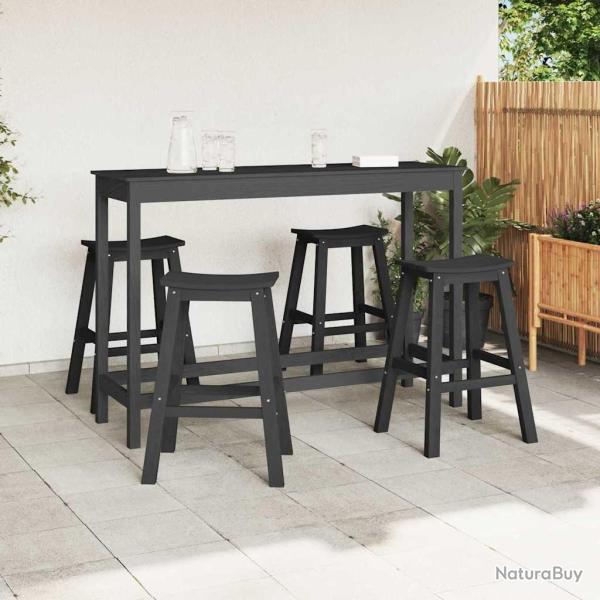 Tabourets de bar 6 pcs HDPE noir