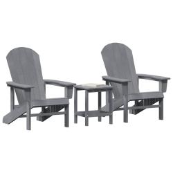 Chaise de jardin 3 pcs Gris clair Poly&eacute;thyl&egrave;ne