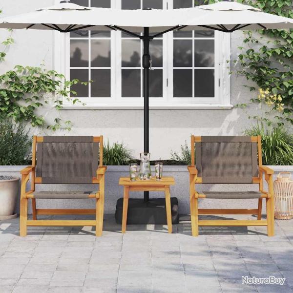 Chaises de jardin 2 pcs Grises 67x77x73 cm Bois massif d'acacia