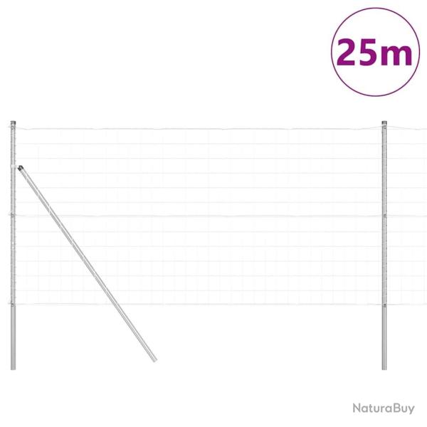 Cl�ture Euro avec 13 poteaux 1,2 x 25 m en acier galvanis�