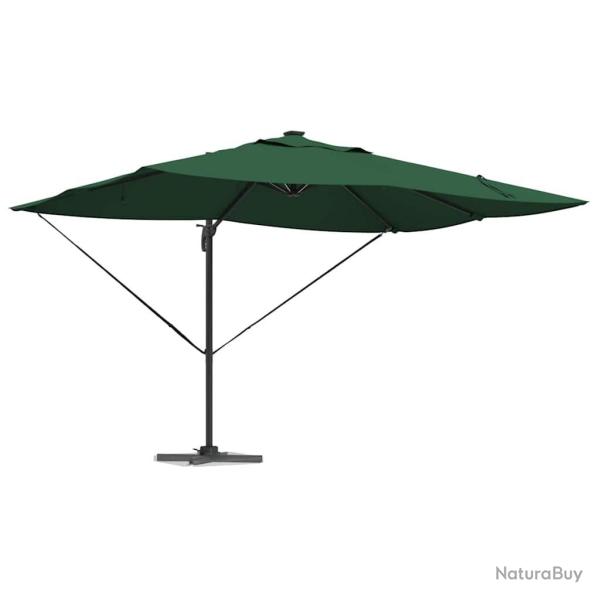 Parasol dport Roma avec LEDs Vert 352x251x265 cm en aluminium