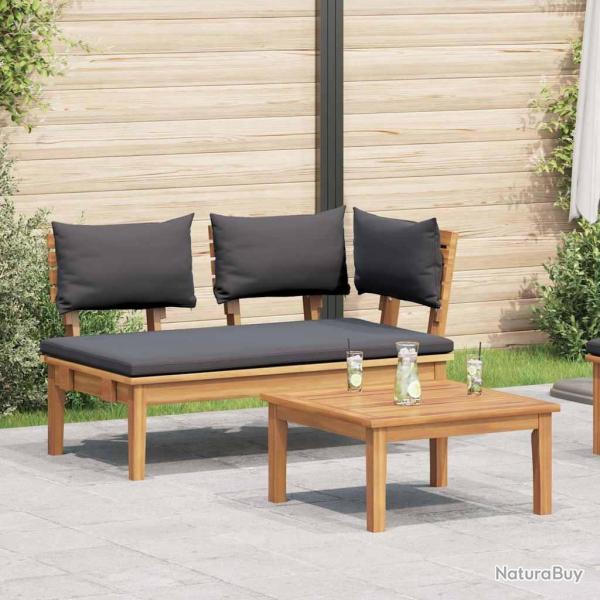 Ensemble de banc de jardin en bois massif de teck, 2 pi�ces