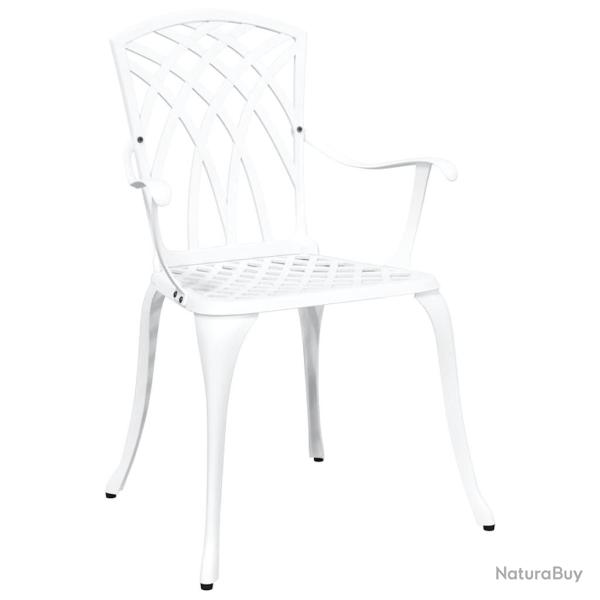 Chaise de jardin 2 pcs Blanc 53 x 51 x 88,5cm Aluminium
