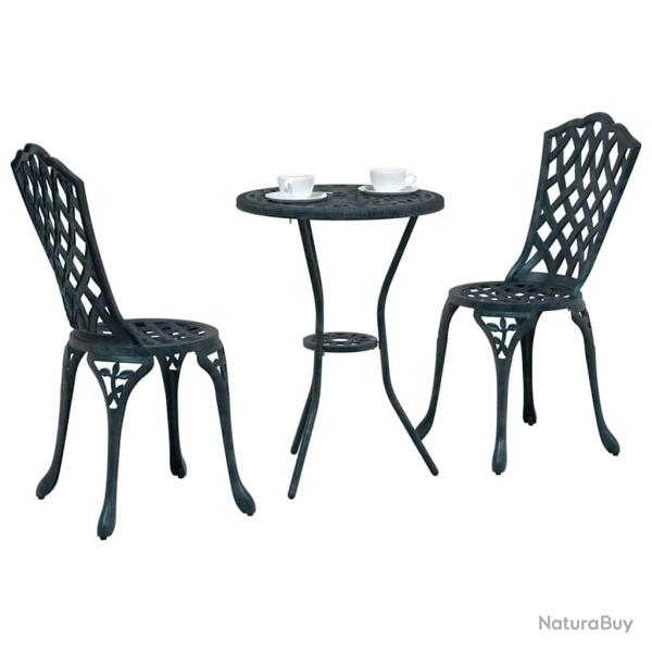 Ensemble Bistro de Jardin en Aluminium Couleur Verte 3 Pi�ces vidaXL